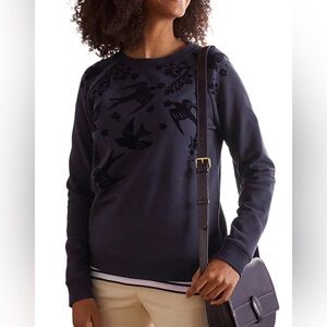 BODEN The Sweatshirt in Navy Magical Bird Placement M